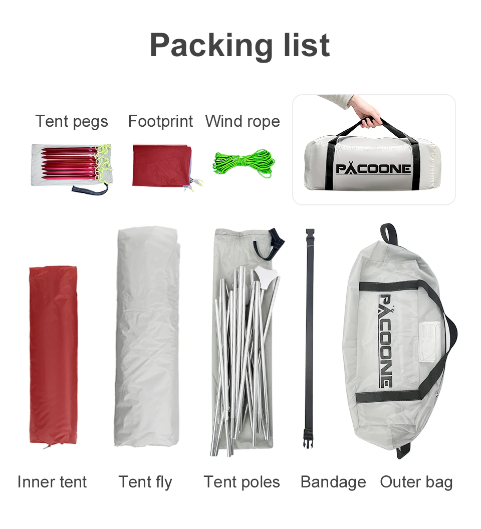 Cheap Goat Tents PACOONE Ultralight 20D Nylon Camping Tent Portable Backpacking Cycling Tent Waterproof Outdoor Hiking Travel Tent Beach Tent New   